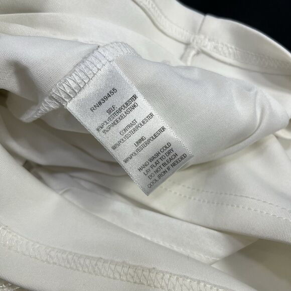 GOLD LABEL Wow Couture White Lace Wedding Lined Summer Halter Dress Women's M - Picture 10 of 12